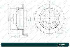 Диск тормозной вентилируемый G-brake  GR-21032