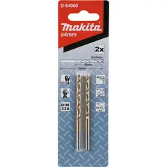 Сверло по металлу 4х43x75 мм HSS-TiN Makita D-64060