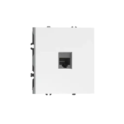 Компьютерная розетка одиночная RJ45 (cat.5/ClassE-8), глянцевый белый DONEL S08