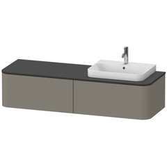 Duravit Happy D.2 Plus HP4944R9292 Тумба подвесная 354x1600x550мм 2 ящика, DX, цвет: stone grey satin matt фото