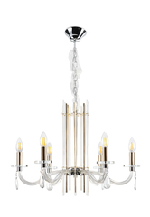 Подвесная люстра Crystal Lux AURELIO SP6 GOLD+CHROME/TRANSPARENT
