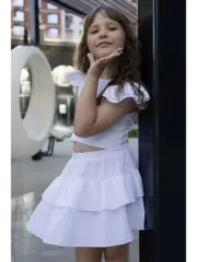 Юбка летняя короткая с воланом на резинке