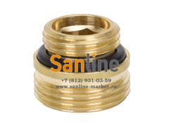 Ниппель для H-обр узла 1/2"x3/4" Плоскость Латунь Sanline Арт.49201-FLAT