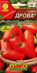 Семена Томат Дрова, высота до 60 см, масса 100 гр, цв 20 сем.