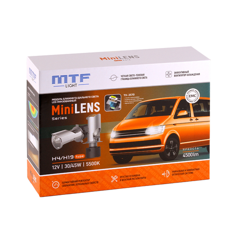 Светодиодные линзы MTF Light MiniLENS H4/H19