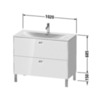 Duravit Brioso BR451302222 Тумба напольная под раковину # 234410, 2 ящика, 685x1020x479мм, цвет White High Gloss