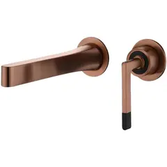 Boheme 165-BR Смеситель Boheme Duo для раковины из стены 2х-позиционный BRONZE фото