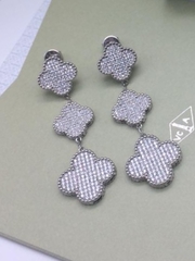 44307- Серьги Trendy из серебра с цирконами 3 мотива