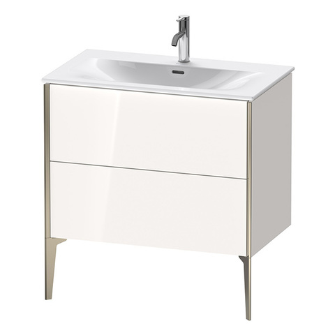 Duravit XViu XV43020B122 Тумба подвесная 591x810x480мм, для раковины #234483, 2 ящика, цвет: белый глянцевый/champagne matt