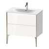 Duravit XViu XV43020B122 Тумба подвесная 591x810x480мм, для раковины #234483, 2 ящика, цвет: белый глянцевый/champagne matt