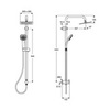 Ideal Standard Idealrain Cube A5834AA Душевая система внешнего монтажа без смесителя 105,1 см с верхней лейкой 20х20 см
