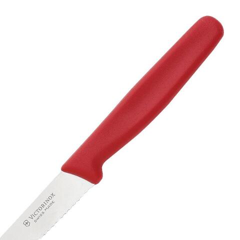 Нож кухонный Victorinox Standart (5.0731) стальной для чистки овощей и фруктов лезв.100мм серрейт. заточка красный