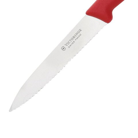 Нож кухонный Victorinox Standart (5.0731) стальной для чистки овощей и фруктов лезв.100мм серрейт. заточка красный
