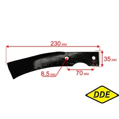 Нож DDE левый для фрезы Мустанг 2,Мустанг 3, Кентавр (до 2020г)(HSD1G80C.KL)