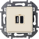 Зарядное устройство с двумя USB-разьемами A-C 240В/5В 3000мА - Legrand Inspiria - слоновая кость — фото 1