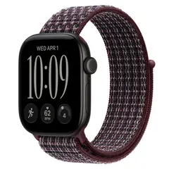 Умные часы Apple Watch Series 12 GPS, 42mm, Black Aluminum Case with Burgundy Plaid Sport Loop