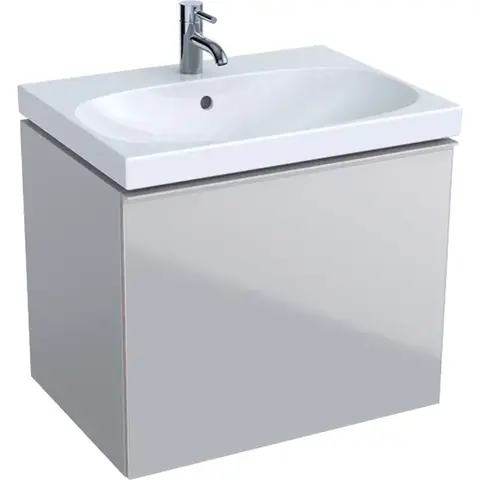 Geberit Acanto 500.610.JL.2 Тумба под раковину, 64x53.5x47.5см, песчаный глянец / матовый песочно-серый, песчаный глянец / глянцевое стекло
