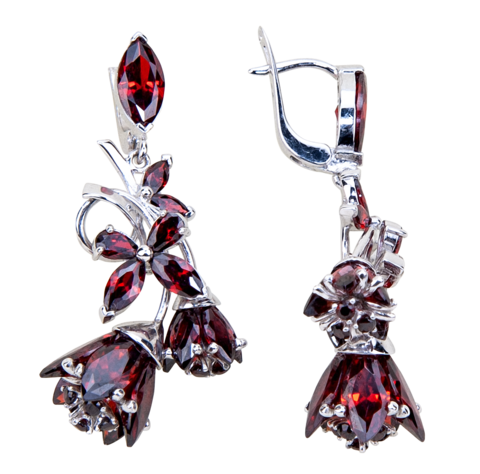 Серьги с тюльпанами из циркония Арт. К2228
