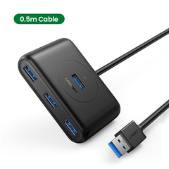 USB-хаб UGREEN USB 3.0 Hub, 0,5м, черный CR113