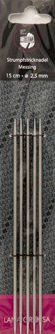Lana Grossa Спицы чулочные полые латунные, № 3.5, 15 см
