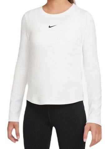 Футболкас длинным рукавом для девочек Nike Therma-Fit One Long Sleeve Training Top - white/black