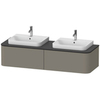 Duravit Happy D.2 Plus HP4946B9292 Тумба подвесная 354x1600x550мм 2 ящика , цвет: stone grey satin matt