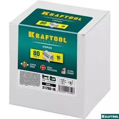 KRAFTOOL скобы тип 80 (BeA/Prebena A/Senco AT), 16 мм, калибр 21GA. 5000 шт (31780-16)