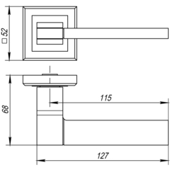 Ручка раздельная K.QL52.TECH (TECH QL) GR/CP-23 графит/хром