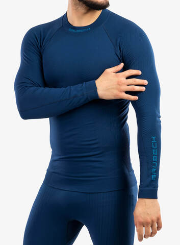 Мужское теплое термобелье лонгслив Brubeck Extreme Thermo blue