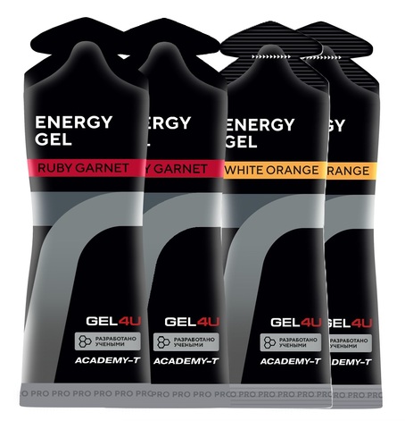 Набор энергетических гелей GEL4U Energy GEL 60 г гранат-апельсин 4 шт