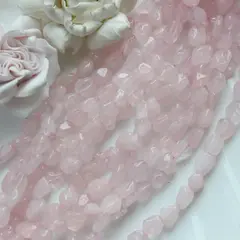 Розовый кварц галтовка, 9-12 мм, 1 нить, К023