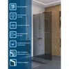 BelBagno UNO-L-1-TB-110-GR-Cr Душевая перегородка универсальная с односторонним входом, стекло графит, профиль хром, 1100x2000 мм