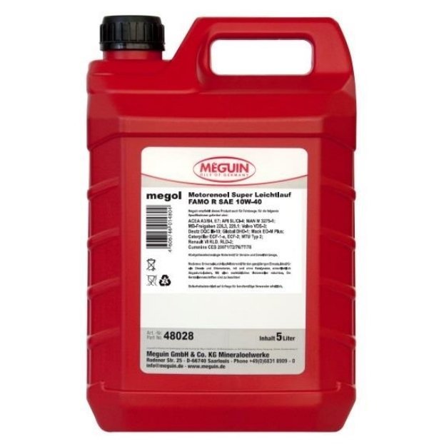Meguin Motorenoil Super Leichtlauf FAMO R SAE 10W40 Синтетическое моторное масло для смешанных автопарков