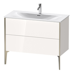 Duravit XViu XV43030B122 Тумба подвесная 591x1010x480мм, для раковины #234410, 2 ящика, цвет: белый глянцевый/champagne matt фото