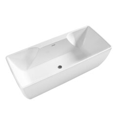 BelBagno BB110-180-76 Отдельностоящая акриловая ванна в комплекте с щелевым переливом и сливом, цвет: белый фото