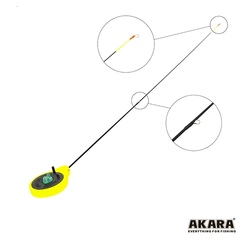 Удочка зимняя Akara Finezza UL (0,7-2,8 гр.) Yellow (хлыст стеклопласт с кольцами)