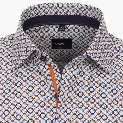 Сорочка мужская Venti Modern Fit 134121400-100 с геометрическим рисунком
