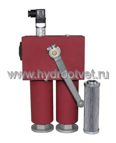 Фото DFDKON660QLL10D1.X/-L24 - Напорный фильтр гидравлический сдвоенный модели DFDK тонкость фильтрации 10 мкм, типоразмер 660, вид присоединения: фланец SAE 2