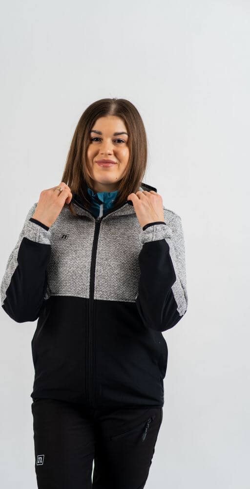 Женская теплая кофта с капюшоном Noname Fleece Jacket WOS 24 серая - 2