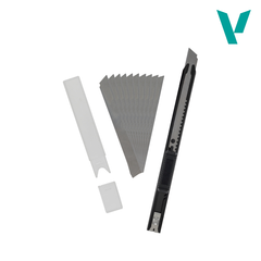 Выдвижной тонкий модельный нож + 10 лезвий Vallejo Slim Snap-Off Knife & 10 Blades