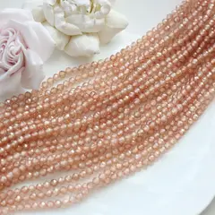 Цирконий кубический (фианит) граненый, персиковый, 4 мм нить, К185