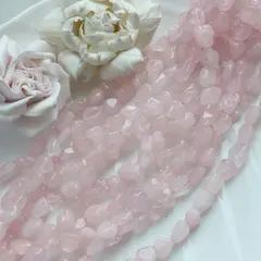 Розовый кварц галтовка, 9-12 мм, 1 нить, К023