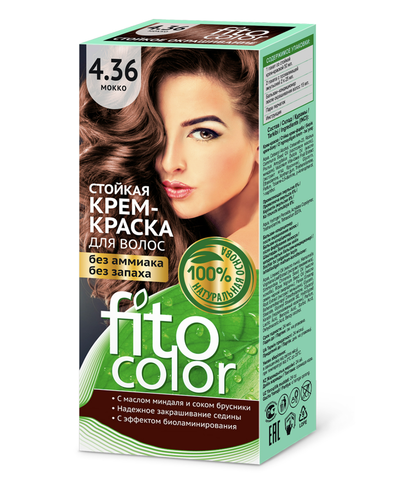 Стойкая крем-краска для волос Fitocolor тон Мокко 115 мл. ФИТОкосметик