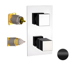 Remer Qubika Thermo QT92KBNO Смеситель для ванны/душа термостат на 2 потока скрытый монтаж (заказывать совместно с rrbox92), цвет: черный матовый фото
