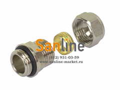 Адаптер компресс для трубок L и Т-обр 15x1/2" НР Sanline Арт.37101