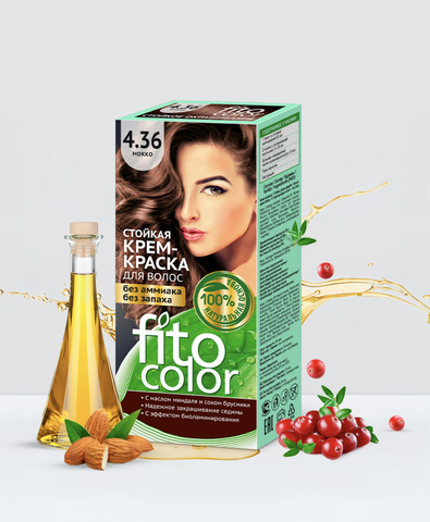 Стойкая крем-краска для волос Fitocolor тон Мокко 115 мл. ФИТОкосметик — фото 3