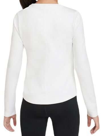 Футболкас длинным рукавом для девочек Nike Therma-Fit One Long Sleeve Training Top - white/black