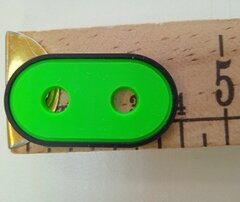 Нашивка под шнур силикон двойная. Цвет- Салат неон