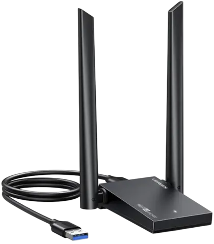 Адаптер UGREEN CM787 (75917) AXE5400 Wi-Fi 6E High-Gain USB Adapter, серый космос