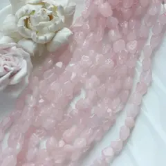 Розовый кварц галтовка, 9-12 мм, 1 нить, К023
